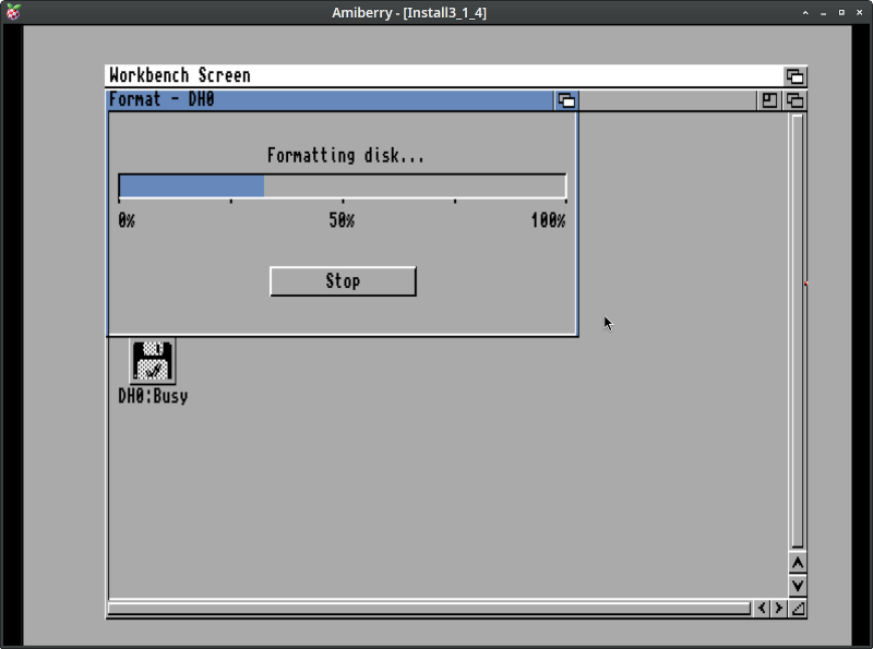 AmigaOS formatting DH0 screenshot img